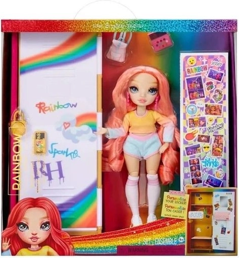 Rainbow High bambola alla moda con armadietto scolastico e accessori