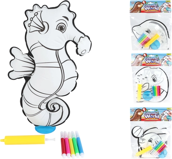 Set creativo per dipingere un animaletto gonfiabile con pompa e pennarelli