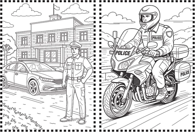 Polizia e mezzi di servizio