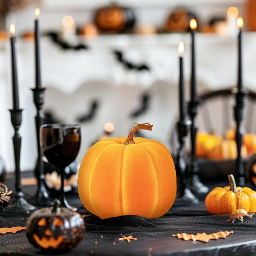 Decorazione di Halloween a forma di zucca arancione 16,5 cm