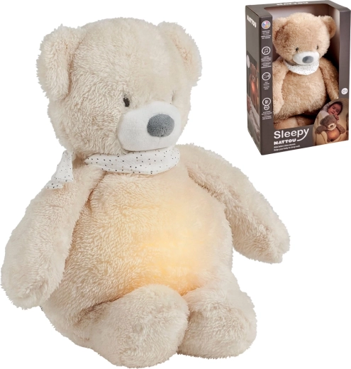 Nattou peluche musicale per la nanna con lucina e sensore di pianto Sleepy Bear beige
