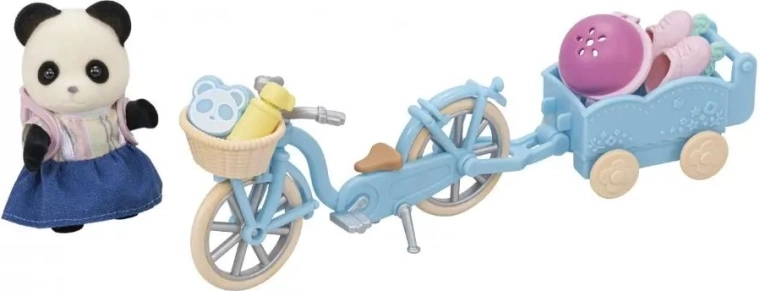 Bicicletta con cestino e rimorchio