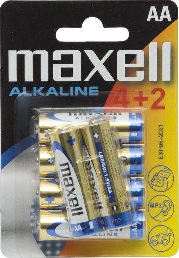 Batterie alcaline stilo AA LR6 1,5 V, 6 pezzi