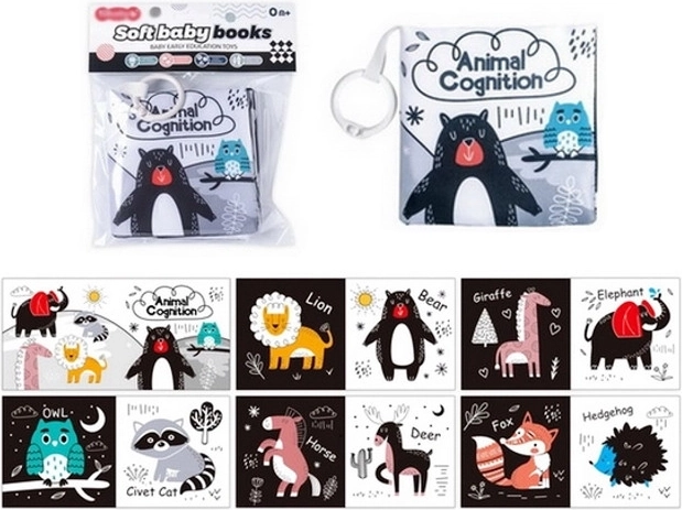 Libretto morbido a contrasto per bebè – animali selvatici