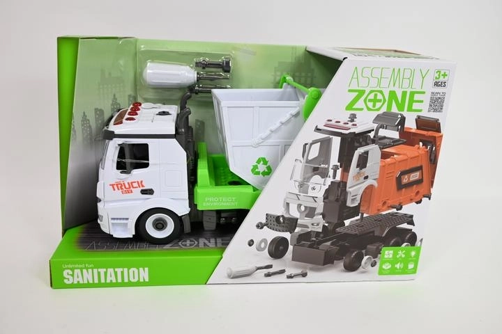 Camion della spazzatura per bambini con cassone da montare a viti