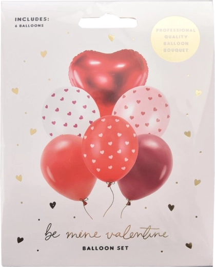 Set di palloncini di San Valentino (mix in lattice e in foil) 6 pz