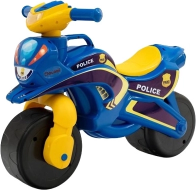 Bici senza pedali Doloni a forma di moto giallo-blu 70 × 32 × 52 cm