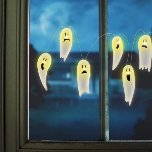 Decorazione LED di Halloween per finestra a forma di fantasma, 85 cm