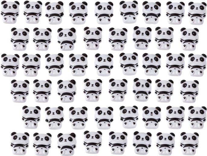 50 pedine a forma di panda e accessori nel set