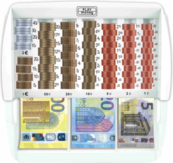 Monete in euro ordinate in modo chiaro