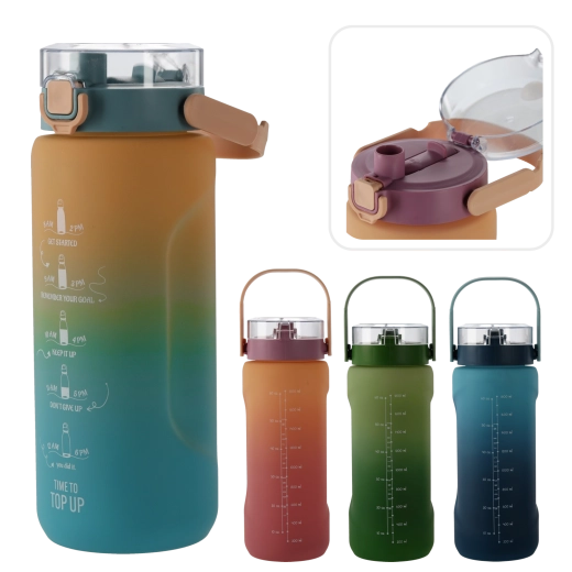 Borraccia da 2 l con effetto ombré, blu scuro–azzurro