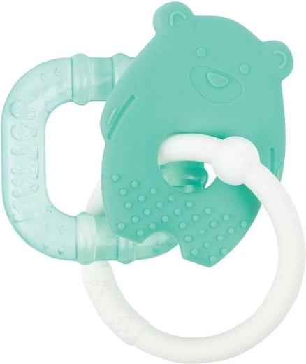 Mordicchio in silicone Nattou con parte refrigerante senza BPA, orsetto verde