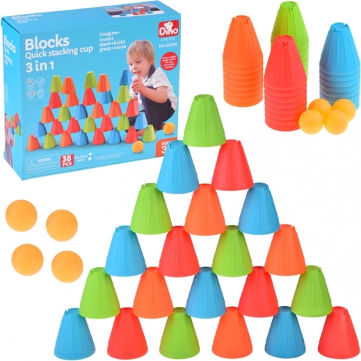 Gioco di abilità Bicchieri Veloci – bicchieri da costruzione e palline per bambini