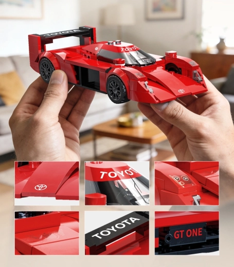 Stampe sui pezzi e vistosa carrozzeria rossa