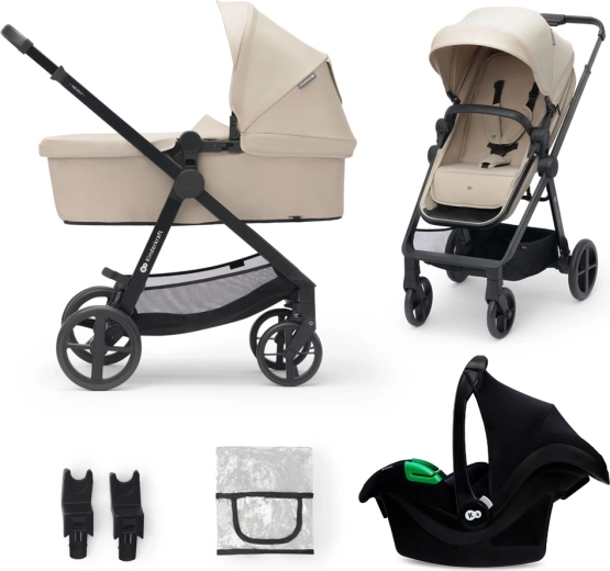 Passeggino combinato Kinderkraft 3 in 1 Newly sand beige con seggiolino auto Mink Pro