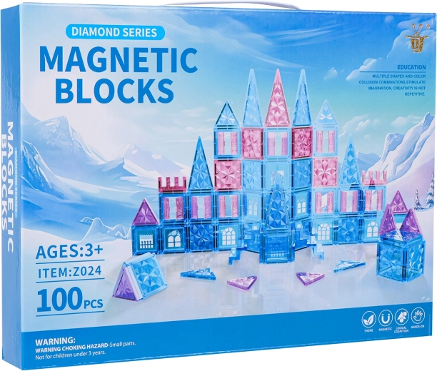 Costruzioni magnetiche ICE SNOW, 100 pezzi