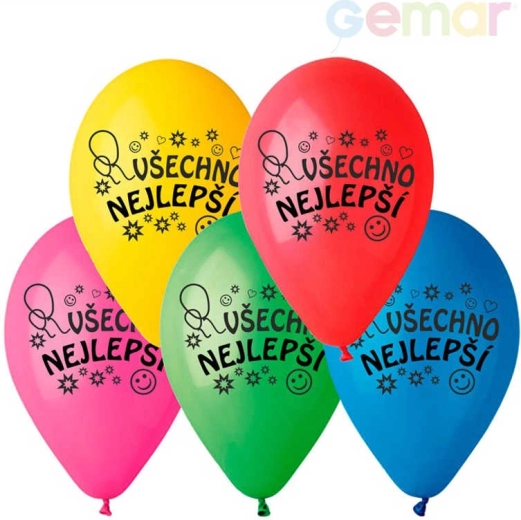 Palloncino in lattice Gemar con stampa “Tutto il meglio” 26 cm - 1 pezzo