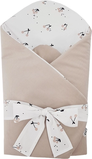 Fasciatoio avvolgente in cotone EKO con velluto e inserto in cocco Cherry 75 × 75 cm
