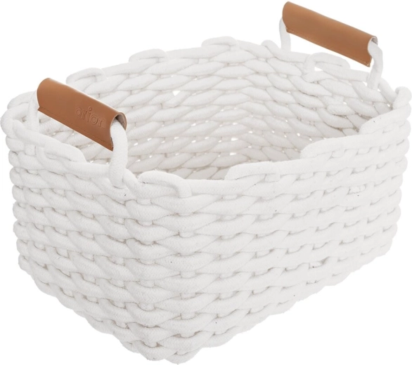 Cestino portaoggetti Skandi in cotone, bianco 30 × 23 × 20,5 cm