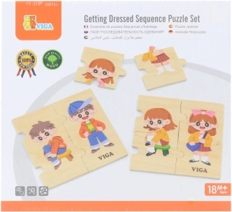 Puzzle educativo in legno VIGA Vestire i bambini