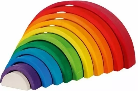 Goki arcobaleno colorato in legno – costruzioni componibili 11 pezzi