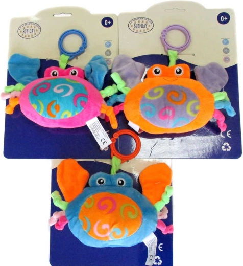 Sonaglio di peluche a forma di granchio con clip 14 cm - 1 pezzo