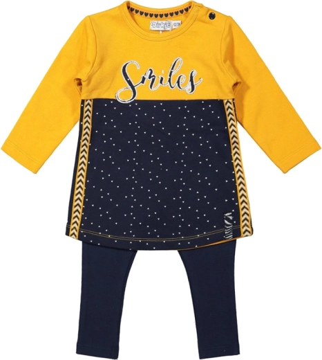 Set da bambina Dirkje: vestito e leggings gialli, taglia 62