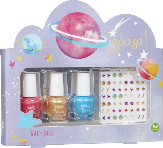 Souza! set di smalti per unghie per bambine con adesivi galaxy