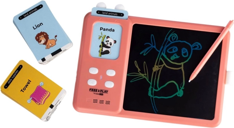 FREEON Free2Play tavoletta LCD interattiva 2 in 1 per l'apprendimento dell'inglese Kiddigit rosa