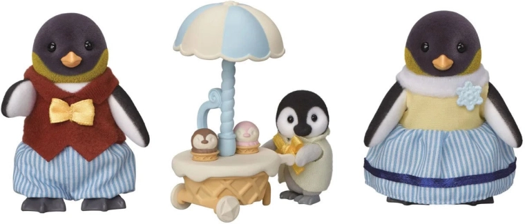 Famiglia completa di pinguini