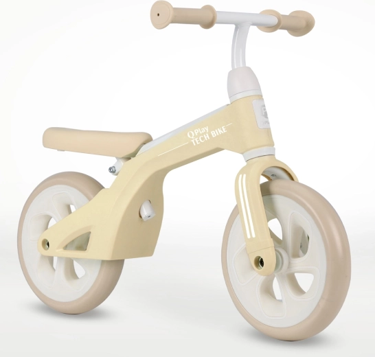 Qplay Tech cavalcabile senza pedali color crema 10" per bambini 2–4 anni