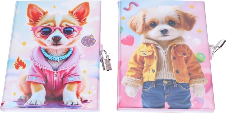 Taccuino a righe con lucchetto Cane - 1 pezzo