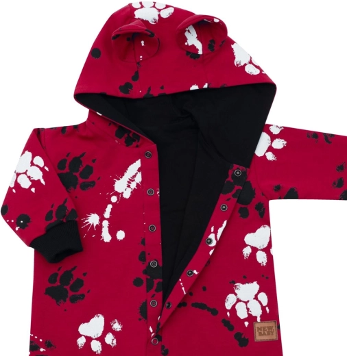 Cappuccio con orecchiette e allegra stampa di zampette