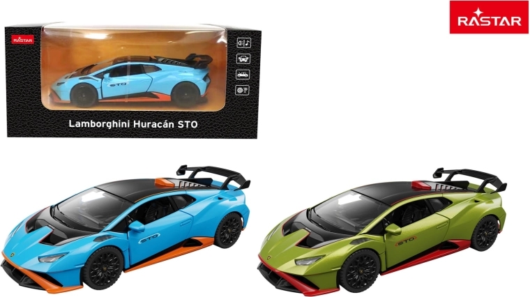 Modello di auto in metallo Rastar Lamborghini Huracan STO 1:32 blu - 1 pezzo