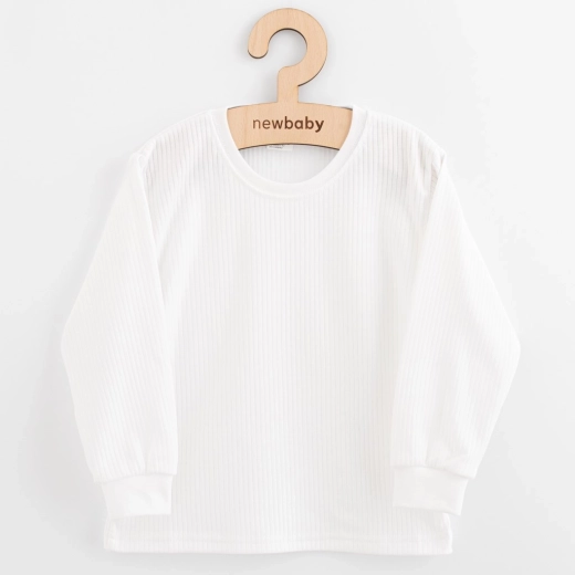 Maglietta per bambini in cotone a maniche lunghe New Baby Kindergarten bianca