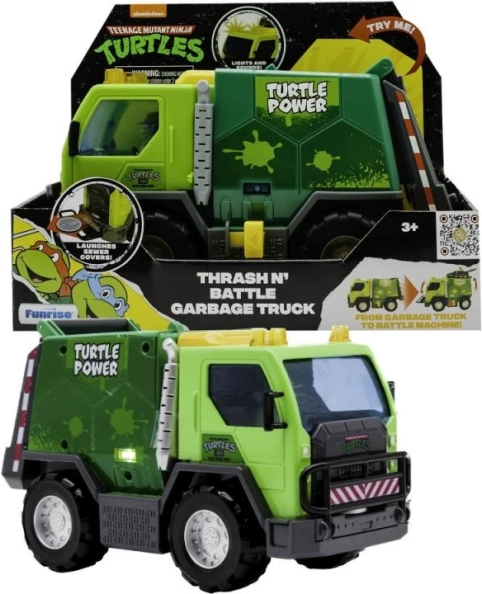 TARTARUGHE NINJA camion della spazzatura da battaglia 2 in 1 con luci e suoni