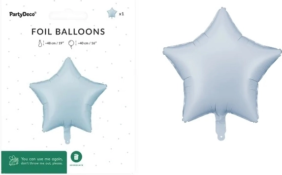 Palloncino in foil a forma di stella 48 cm blu nebbia