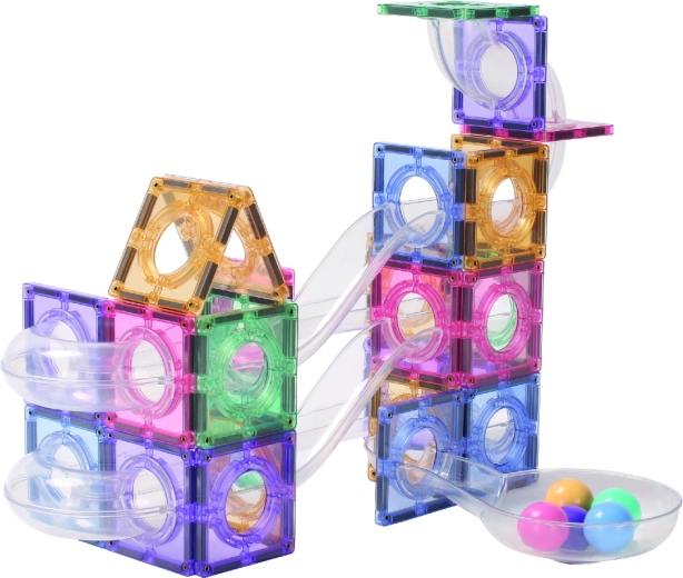 Cleverclixx pista per biglie magnetica creativa pastello 70 pezzi