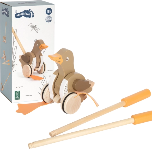 Anatra in legno su asta small foot