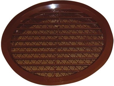 Griglia di ventilazione con rete, diametro 140 mm, marrone