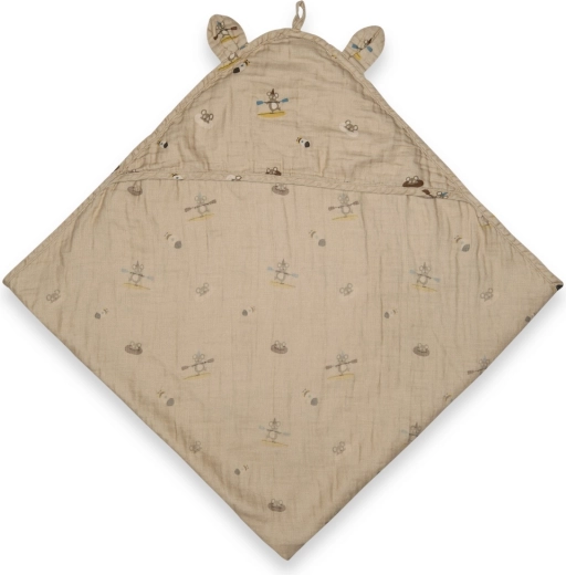 Nuuroo Danila asciugamano per bambini in mussola con cappuccio beige surfer - 1 pezzo