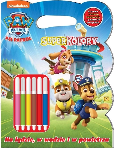 Paw Patrol Supercolori 8: A terra, in acqua e in cielo – album da colorare con pennarelli