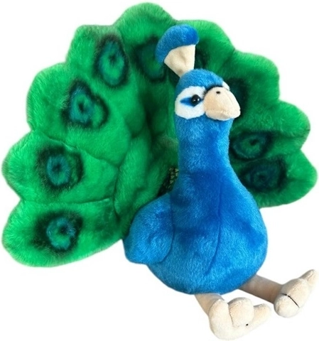 Pavone di peluche 30 cm