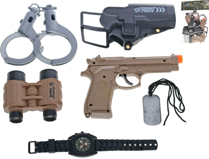 Set militare con pistola e accessori per bambini