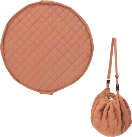 Play&Go Noomad soft coperta gioco e sacco portagiochi in cotone biologico tawny brown