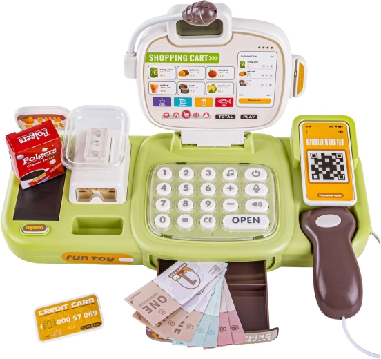 Bilancia, calcolatrice e cassetto apribile