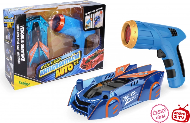 ROCK BUGGY Auto RC antigravitazionale con laser 15 cm blu