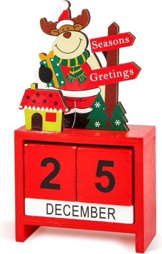 Calendario da tavolo natalizio in legno MDF - 1 pezzo