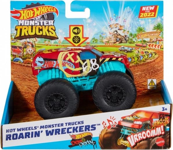 Hot Wheels Monster Trucks Roarin' Wreckers 1:43 con luci e suoni