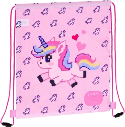 Sacca sportiva da schiena Pixel unicorno - 1 pezzo